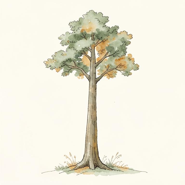 Illustration of Tall Standing Tree
